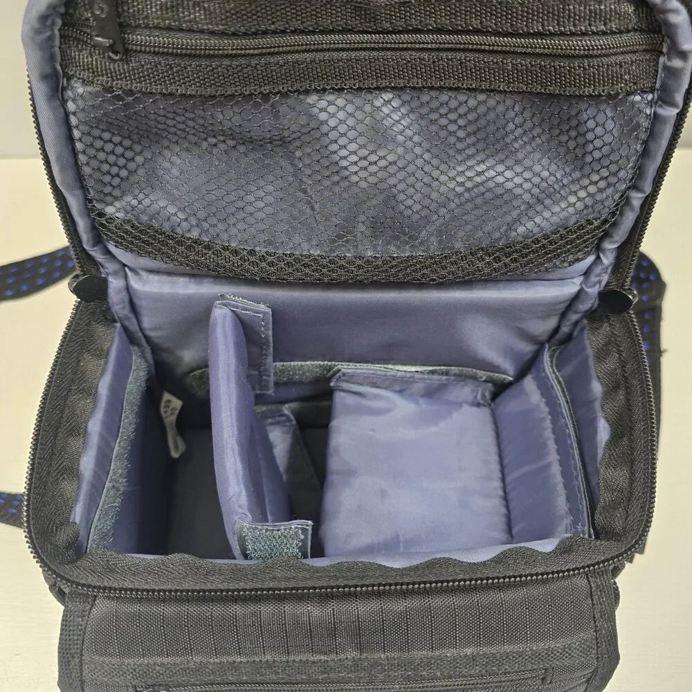 Samsonite-Black Nylon Padded Camera Shoulder Bag Dividers Adjustable Compartment